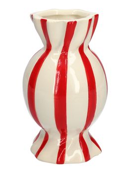 Vase Candy d6.5/8.5xh15 red/white