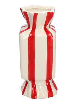 Vase Candy 9x9x20 red/white