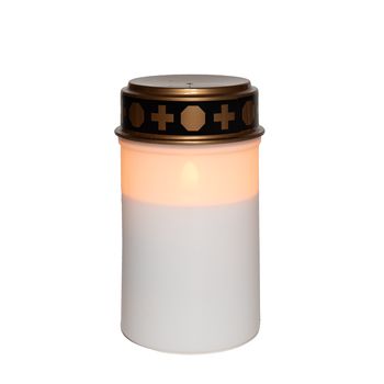 GRAFVERLICHTING LED WIT OP BATTERIJ MET TIMER 12X7CM