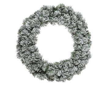 Imperial krans snowy binnen dia50cm H.13cm groen/wit