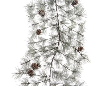 Frosted garland pinecones green 10x30x270cm