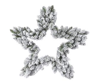 snowy star wreath green/white dia80cm