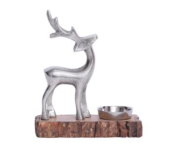 Tealight Holder Deer 15x5x14cm White