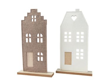 Filzhaus 2 sortiert grau/taupe 20x5x36cm