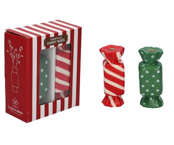 Gift box 2pcs Vase Candy 4.5x4.5x11.5 red showbox