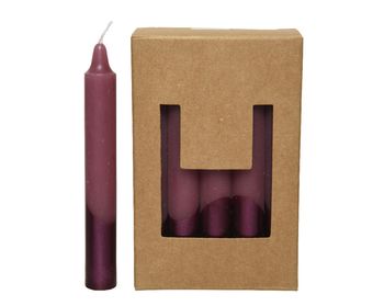 Geschenkpackung a 10 Kerzen in Wachs getaucht metallic dia1.3-H10.5cm - Velours