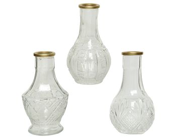Vase Glas 3 sortiert transparent H11.5 D8cm 2x5/1x6