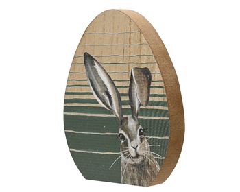 Ei mdf met konijnen opdruk grijs L.2cm x W.12.5cm x H.15cm