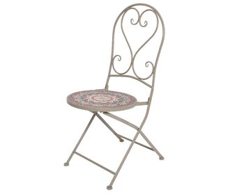 Bistro-Stuhl narbonne Eisen im Freien taupe Mosaik 46x39x93cm
