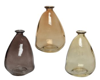 Vase Glas 3 Farben sortiert 8x7x12cm