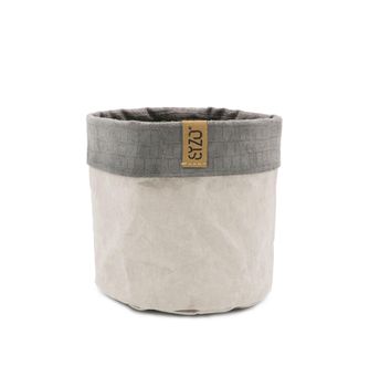 Sizo paper bag grey with suede edge Ø 15 cm