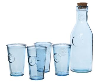 recycle gl beverage set anchor clear 10x34x30.5cm