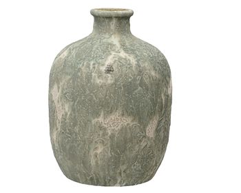 Flasche Terrakotta grau/grün H.40cm T.29cm