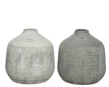 Vaas terracotta 2 kleuren assortie H21 D20cm