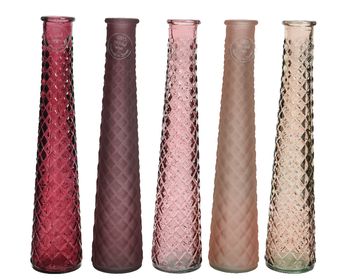 Vase recyceltes Glas ''Frühling'' 5 Farben sortiert H32 D7cm