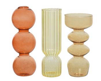 Vase Glas 3 sortiert multi H17 D7cm