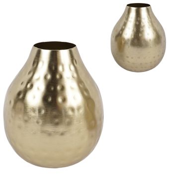 Vase Metall gold D12 H14 cm 2 sortiert