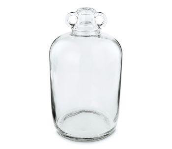 Vase Glasflasche Form Doppelohr D18 H33cm Klar
