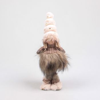 KABOUTERVROUW MET BUNGELBEENTJES 13X10X33 CM BEIGE