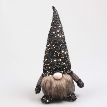 KERSTKABOUTER MET PAILLETJES 19X13X36 CM ZWART