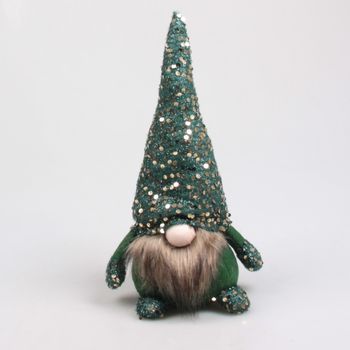 KERSTKABOUTER MET PAILLETJES 19X13X36 CM GROEN