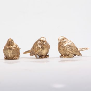 VOGEL 3 ASS M 8X3.5X5 CM GOUD