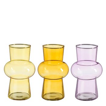 Bally Vase Glas rosa gelb orange 3 sortiert - h20xd11cm