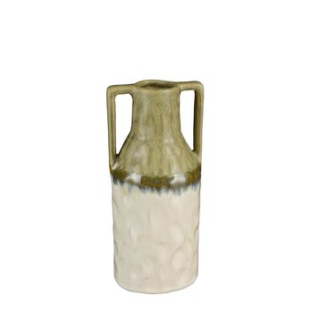 Vase Keramik ecru grün - l9.5xw9xh20cm
