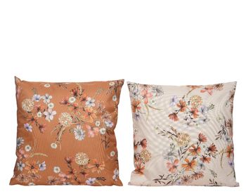 Cushion polyester flowers 2col assorted outdoor 45x45x5cm