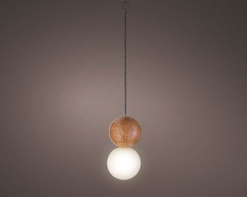 Solar hanging light polyresin amber/warm wit H20 D10cm
