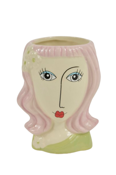 DAME TOPF KERAMIK D9X12H ROSA