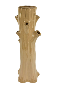 VASE 18X17X49CM BAUM PORZELLAN BRAUN