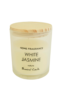 KERZE/GLAS DUFT D8X9H WEISS JASMIN