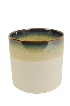 ZYLINDER TOPF KERAMIK D16X15H CREME/BRAUN