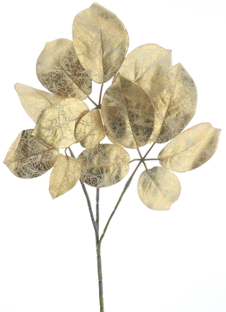 Prunus leaf spray gold 48cm