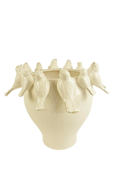 TOPF/VÖGEL KERAMIK D37X33H CREME