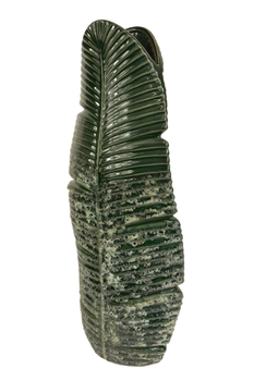 VASE BLATT KERAMIK 19X11X46.5H DUNKELGRÜN