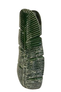 VASE BLATT KERAMIK 16X10X38.5H DUNKELGRÜN