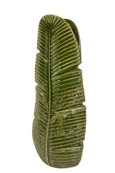 VASE BLATT KERAMIK 16X10X38.5H GRÜN