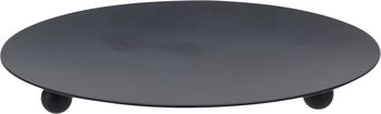KAARSENPLATEAU D12 H1CM STAAL ZWART