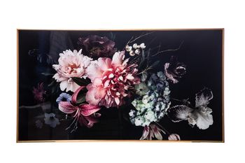 PRINTED FLORAL PICTURE ON GLASS 66X120CM