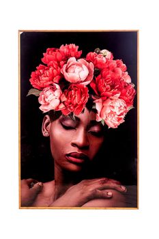 PRINTED FLORAL BEAUTY FLOWERS ON GLASS 80X120CM