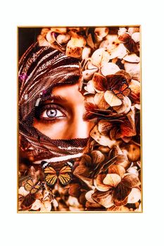 PRINTED LADY WITH BUTTERFLY ON GLASS 80X120X3,5