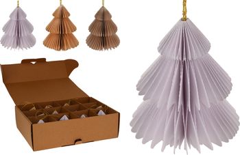 HANGDECO BOOM PAPIER HONINGRAAT 8CM 3 ASSORTIE BEIGE MIX