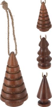 HANGDECO KERSTBOOM MANGOHOUT D4,5 H9,5CM BRUIN 3 ASSORTIE