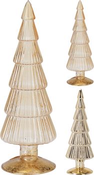 GLAZEN BOOM D10 H34CM CHAMPAGNE GOUD 2 ASSORTIE