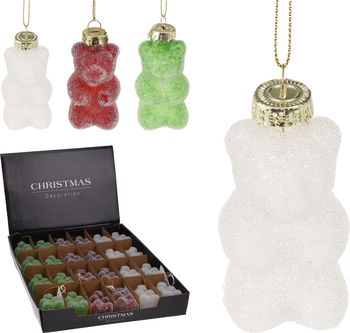 GLAS HANGDECO BEERTJE D3,5 H7CM 3 ASSORTIE KLEUR