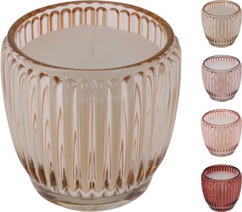 GEURKAARS IN GLAS RIBBEL D8 H7 CM 4 ASSORTIE KLEUR