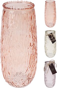 VAAS GLAS ''THE SIMPLE LIFE'' D7 H17 CM 3 ASSORTIE KLEUR
