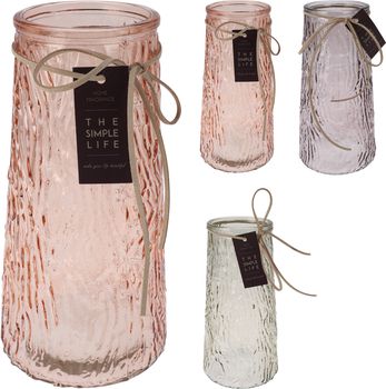 VAAS GLAS ''THE SIMPLE LIFE'' D10 H22 CM 3 ASSORTIE KLEUR